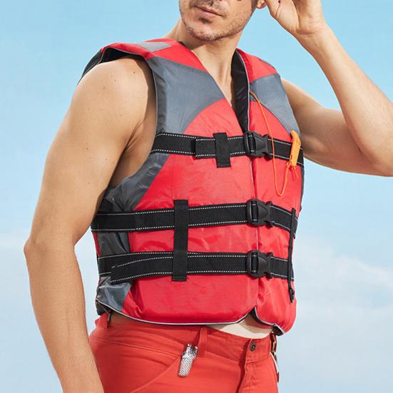 Life Vest with Retractable Seat Belts Reflective Films Life Waistcoat Buoyancy Over 100N Safety Flotation Garment