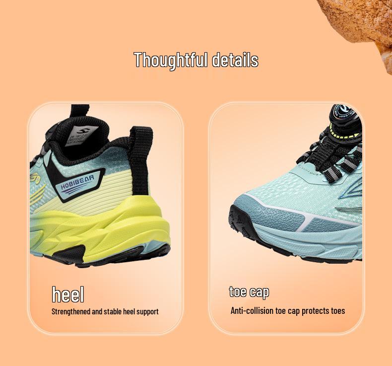 Hapi Bear Double Mesh Kids' Shoes - Spring/Autumn Casual Sneakers with Rotating Button for Boys and Girls