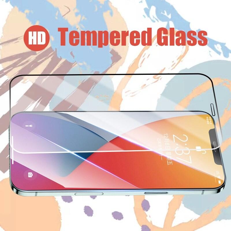 9D Full Cover Tempered Glass For iPhone 11 12 13 14 15 16 17 Pro Max 14Plus X XR XS Max iPhone 7 8 Plus 6 6S Plus 5S SE 2020 Screen Protector case