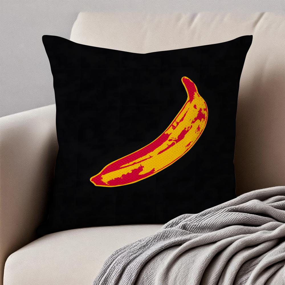 

Rock Band TThe Velvet Underground Cushion Cover Pillowcase Antidustmite Invisible Zipper Short Plush Sofa Cushion 30X30cm