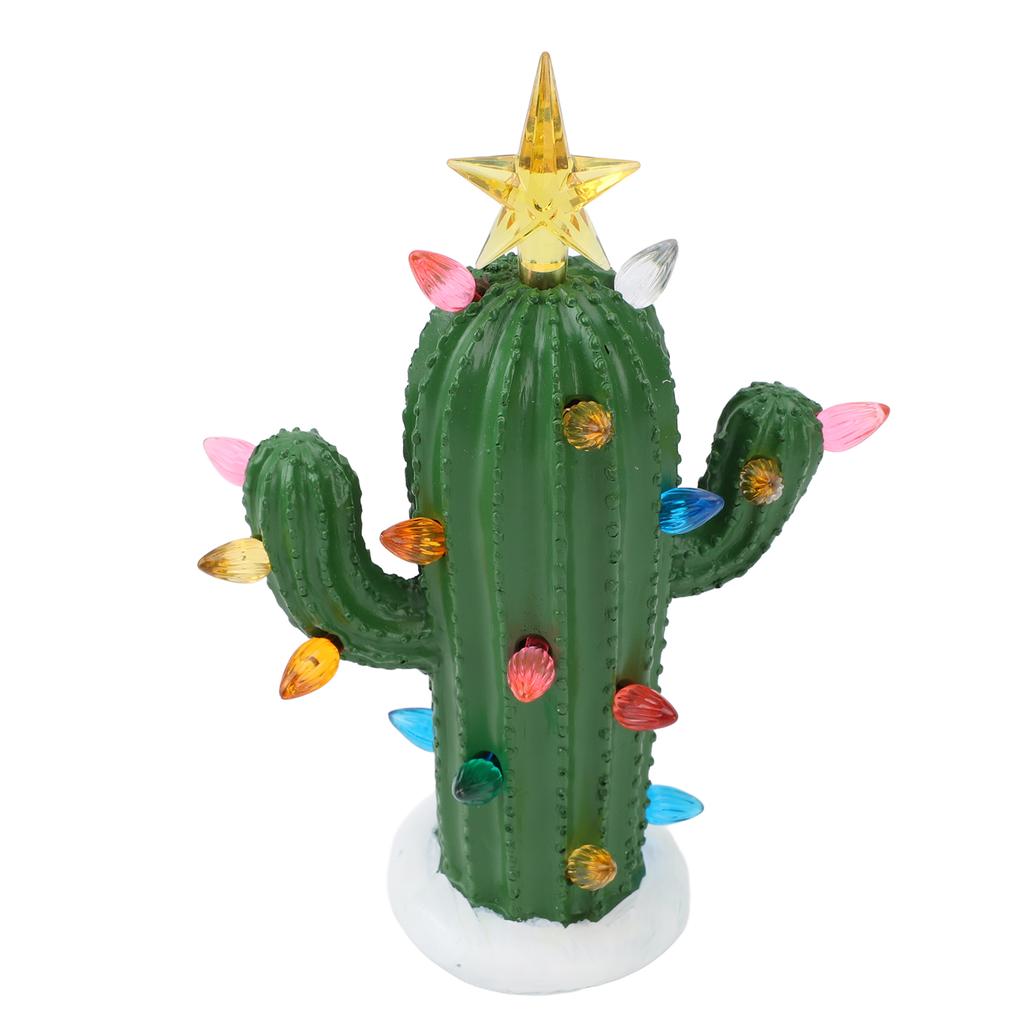 Kaktus-Nachtlicht, leuchtende dekorative Tischlampe aus Kunstharz für Zuhause, Nachttisch oder Büro, Grün