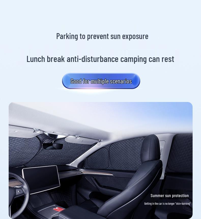 Tesla Model 3/Y Vollverdunkelungs-Sonnenschutz für Privatsphäre & Camping