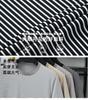 Classic Stripe Ice Silk High Elasticity Men's Summer Round Neck Short-sleeved T-shirt