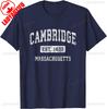 T-shirt Sportiva Vintage Cambridge Massachusetts Unisex Streetwear Casual Est Abbigliamento Atletico