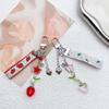 Sweet Ribbon Strawberry Keychain Pendant Cute Decoration Pendant Bone Charm
