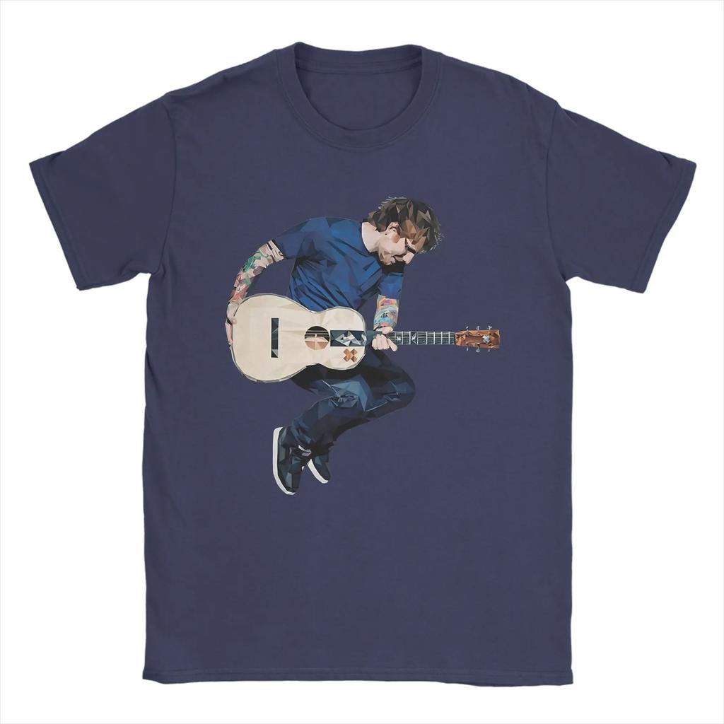 Men Ed Sheeran T Shirts  Pure Cotton Clothes Unique Short Sleeve Crew Neck Tees Plus Size T-Shirt