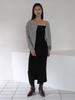 Ecommae Wide-Neck Cardigan (Gray)