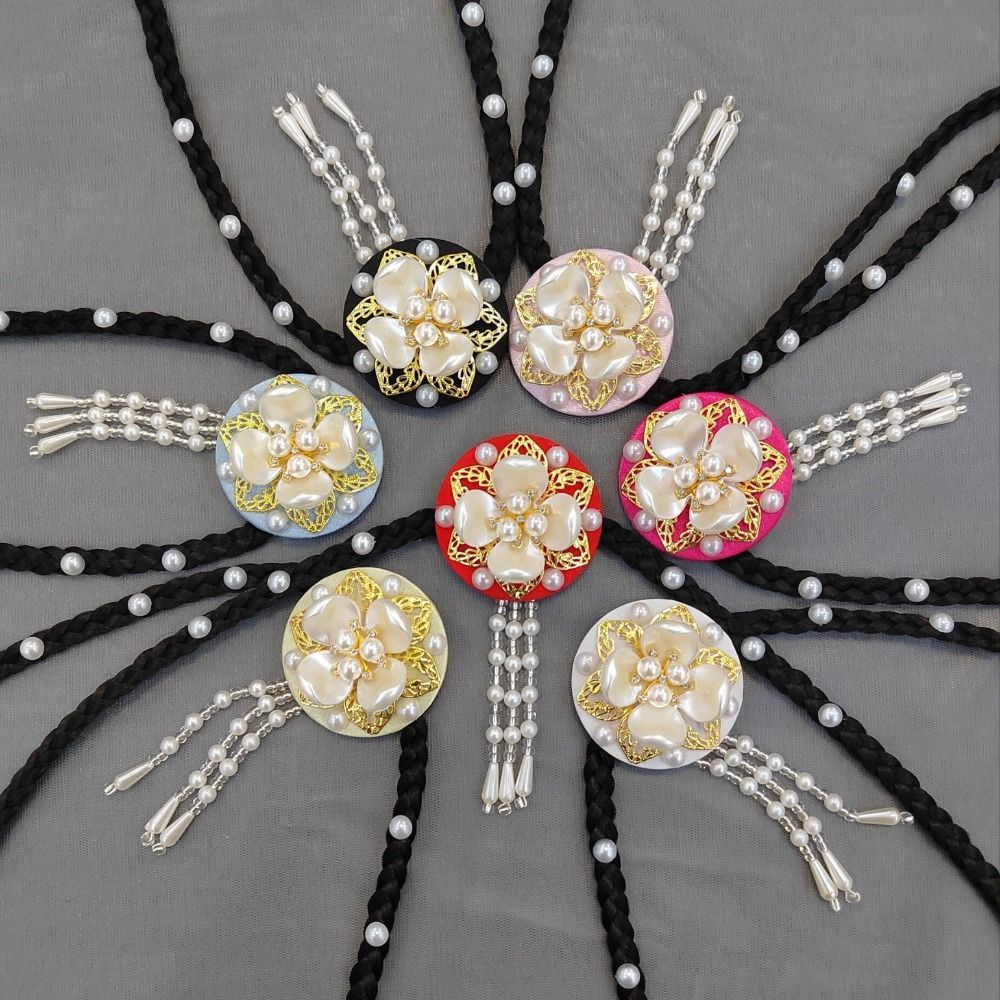 Pearl Hanbok Wig Headdress Tassel Stage Dance Hair Hoop Fashion Korea Ethnic Style Hairband  Bride