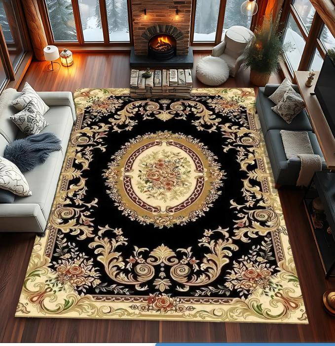 Burgunderrot Orientteppich Traditioneller Persisch Inspirierter Teppich Klassischer Rechteckiger Bereich Wohnzimmer Elegant Vintage Heimdekor