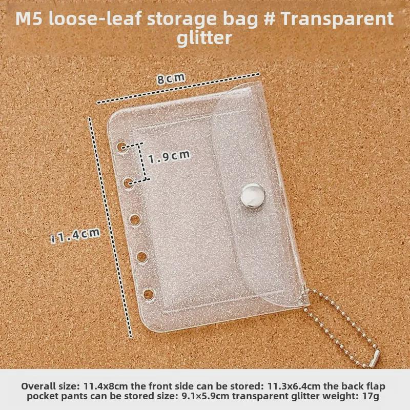 PVC Glitter Transparent A7/M5 Loose-Leaf Notebook & Storage Set