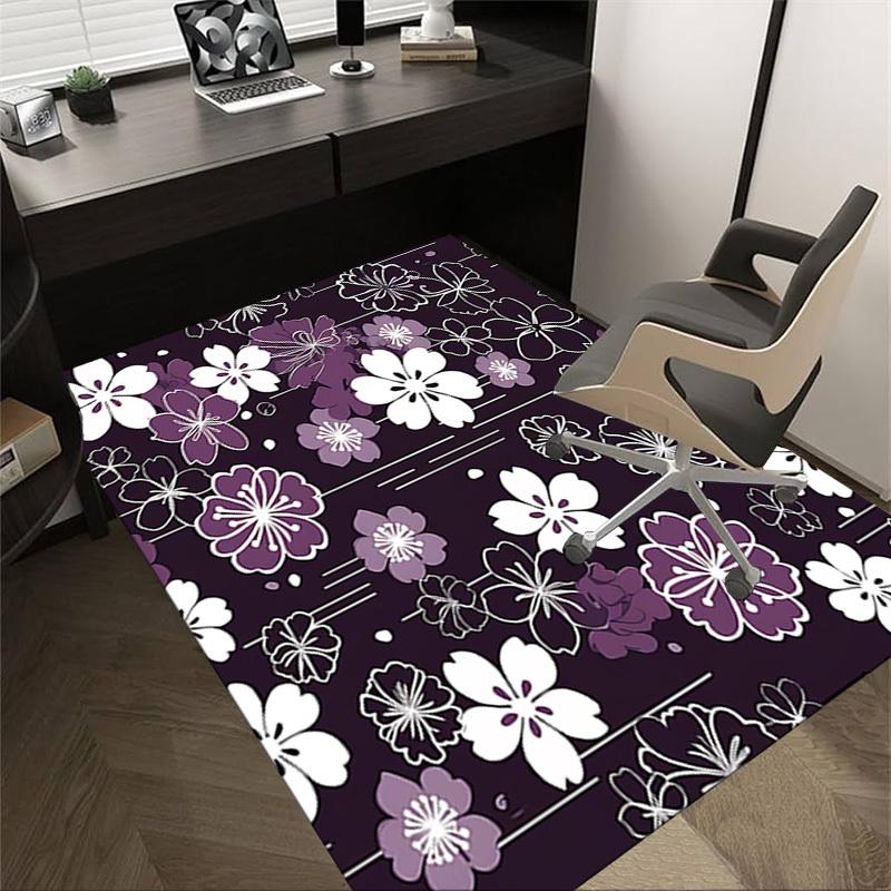 

1PC Floral Pattern Non-Slip Floor carpet, suitable for Office, bedroomand playrooms. It can also be used as a sofa footrest cover-T32 60cm by 90cm