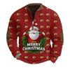 Mens Christmas Sweater Zip Up Sweatshirts Vintage Knit Graphic Sweatshirt Xmas Stand Collar Pullover