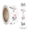 100-500Pcs Round Thank You Stickers Red Heart Labels For Wedding Pretty Gift Cards Envelope decorate Sealing Label Stickers
