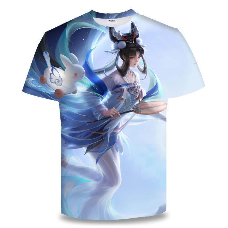New short sleeved T-shirt with King of Glory print, youthful and fashionable round neck