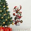 Christmas Party Atmosphere Props 3D Wall Stickers, Self?Adhesive PVC Decals, Reindeer Santa Removable Stickers Gingerbread Snowman Xmas Decor