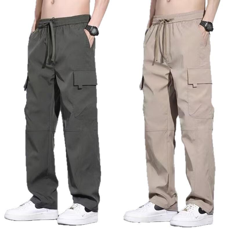 Spring and autumn overalls loose straight windproof waterproof charging pants wear-resistant labor insurance work pants