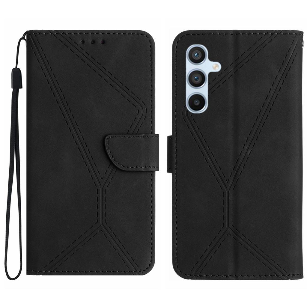 HT05 For Samsung Galaxy A16 5G/A16 4G Phone Case Skin-Touch Lines PU Leather Flip Cover