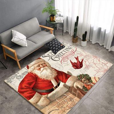 Christmas Living Room Area Rug Santa Claus Bedroom Decor Children Play 3D Carpets Memory Foam Home Decor Kitchen Rug Floor Mat