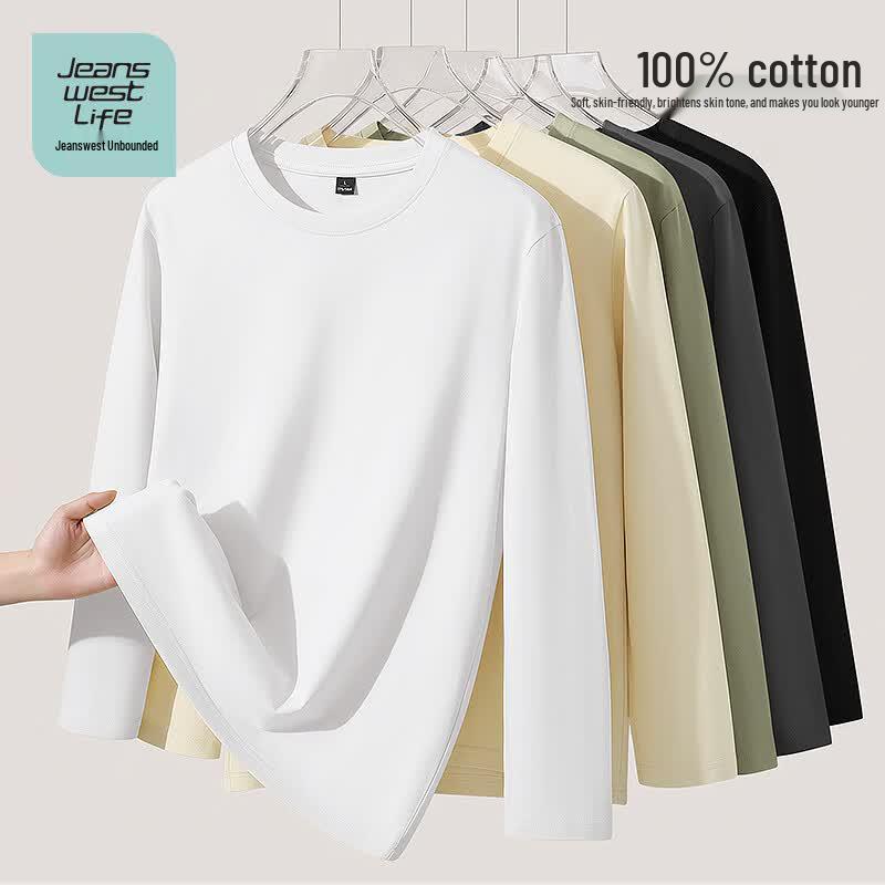 JEANSWEST LIFE Men s Heavyweight Cotton Long Sleeve T-Shirt 3XL