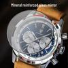 POEDAGAR Bai Da Qie Multifunctional Men's Sports Quartz Watch - Leather Strap, Stopwatch, Waterproof 921