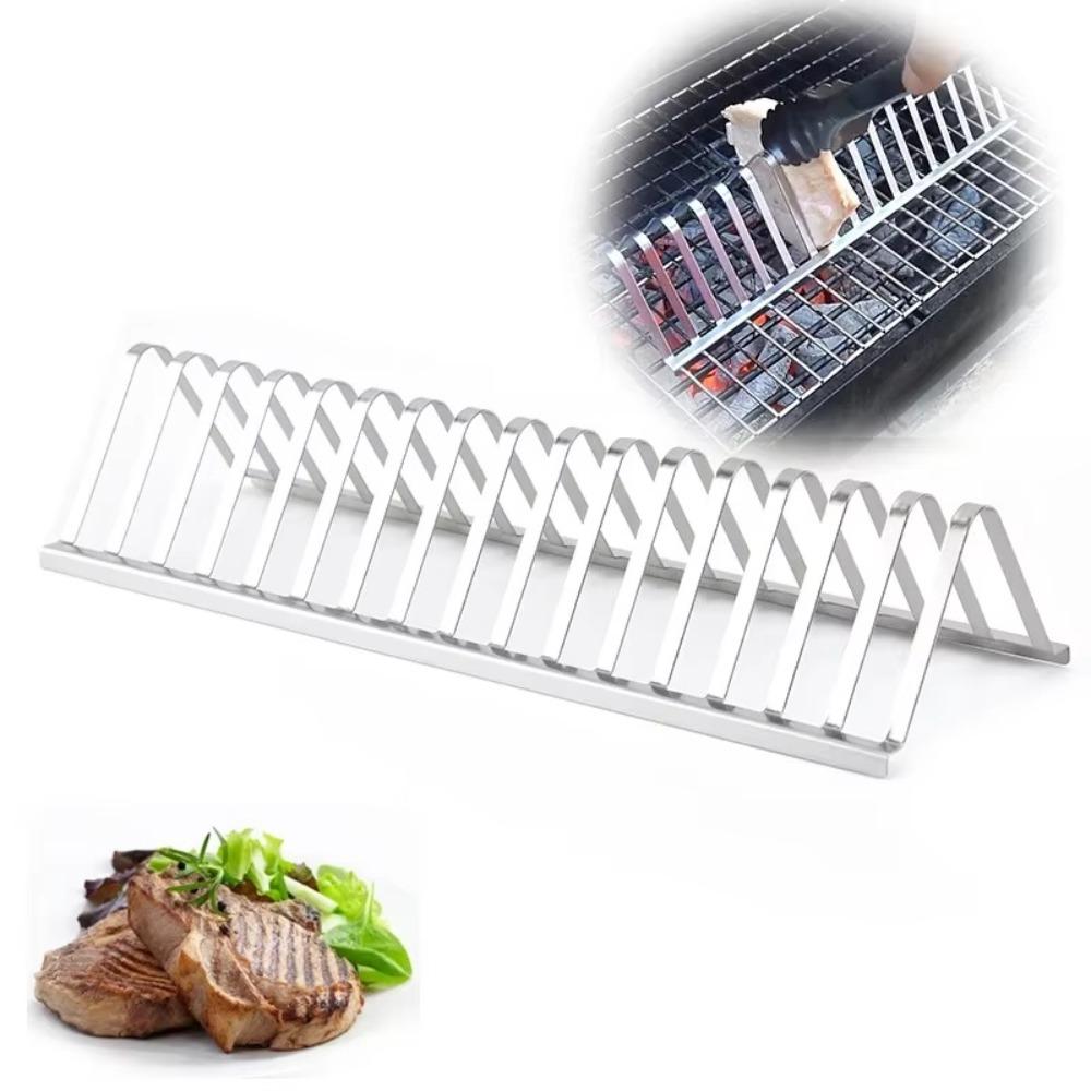 Stainless Steel Roasting Stand BBQ Accessories Roast Chicken Leg Stand 12 Inch Barbecue BBQ