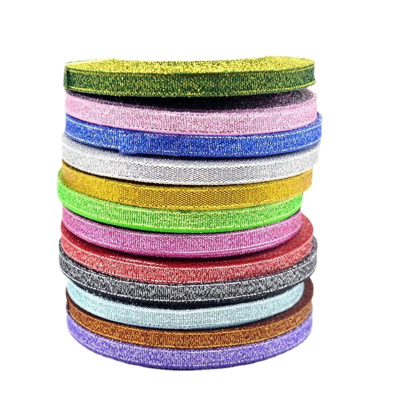 25Yards 6mm Multicolor Silk Satin Organza Ribbon Glossy Glitter Ribbon Wedding Cake Gift Decoration Crafts Garment Accessories