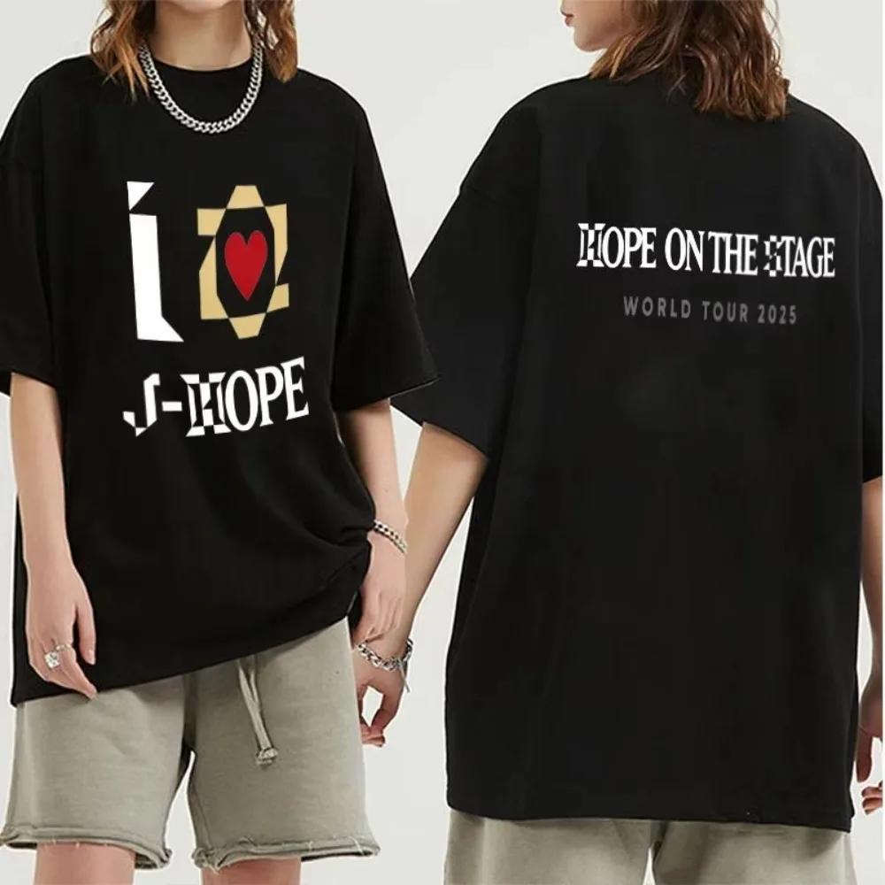 2025 Summer New Casual Y2K Cotton Print T-shirt Hip Hop New Jhope HOPE ON THE STAGE T-shirt Versatile Wholesale Men Women Tshirt