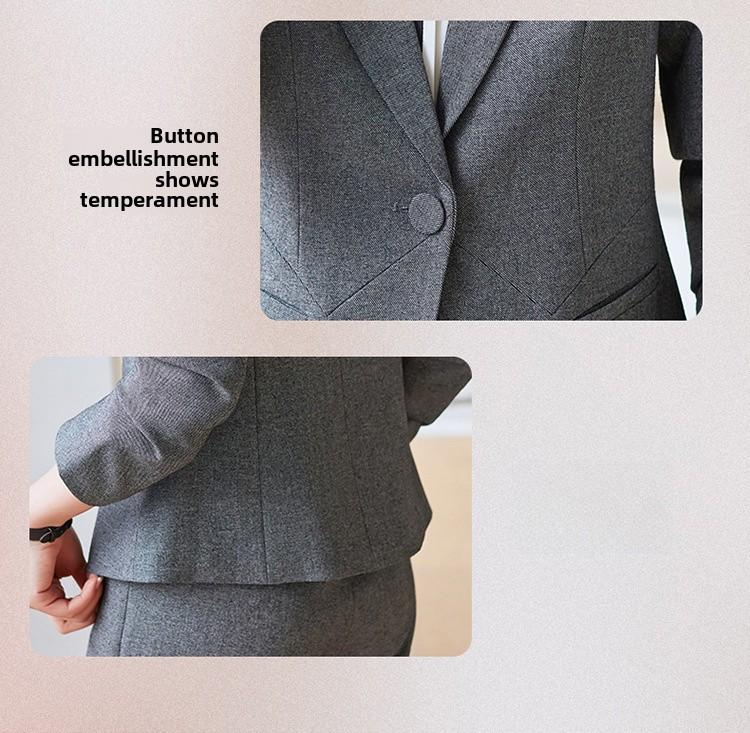 Costum de birou profesional coreean pentru femei, primăvara 2025, croială slim fit