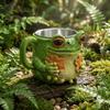 Resin Frog-Shaped Coffee Cup Anti Slip Cartoon Water Cup Safe Frog Floral Pattern Mug  Juice