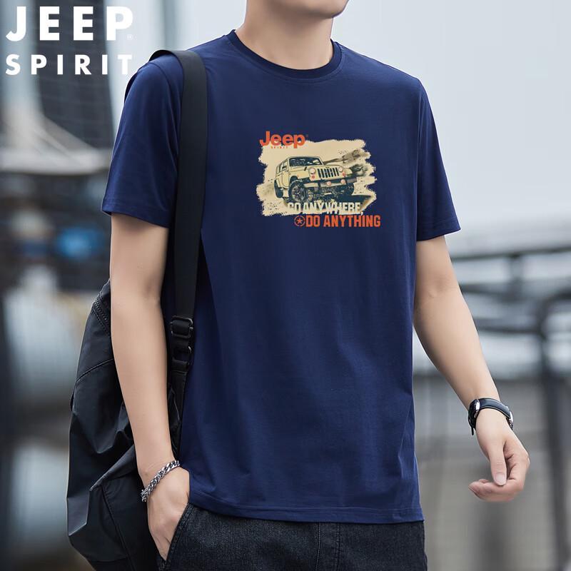 

JEEP SPIRIT Men s Round Neck Short Sleeve T-Shirt 5XL
