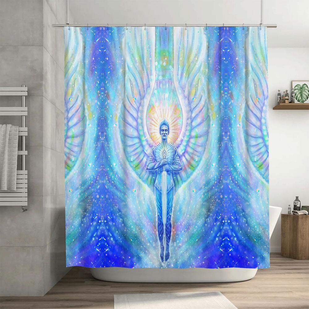 Galaxy Space God Shower Curtain Celestial Starry Night Decor Bathroom Curtain Modern Art Print Home Decor
