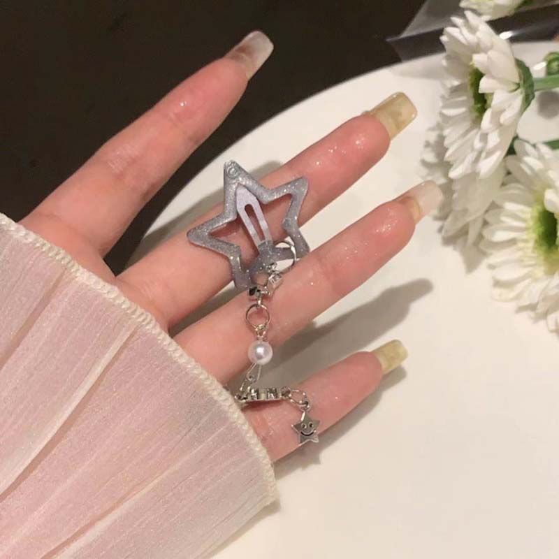 

Y2K weet Милый кулон-звезда с бахромой Заколка для волос Заколка для волос для женщин девушек Панк Металл Пентаграмма BB Зажимы Заколки Аксессуары для волос