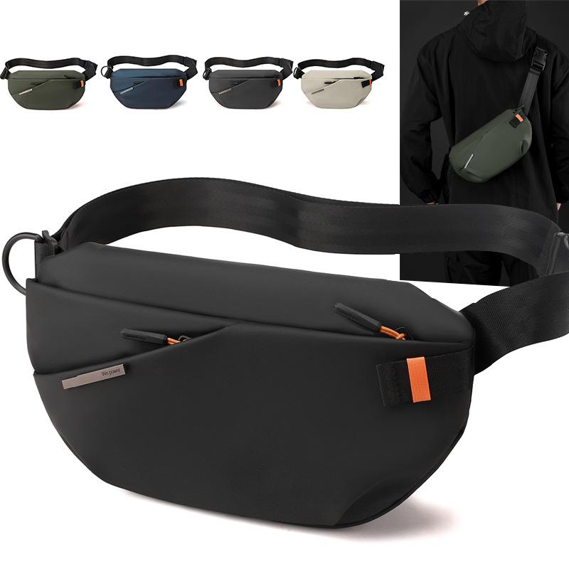 Men's Waterproof Chest Bag Multi-Pocket Waist Pack Outdoor Sports Running Belt Bag Travel Crossbody Sling Backpack