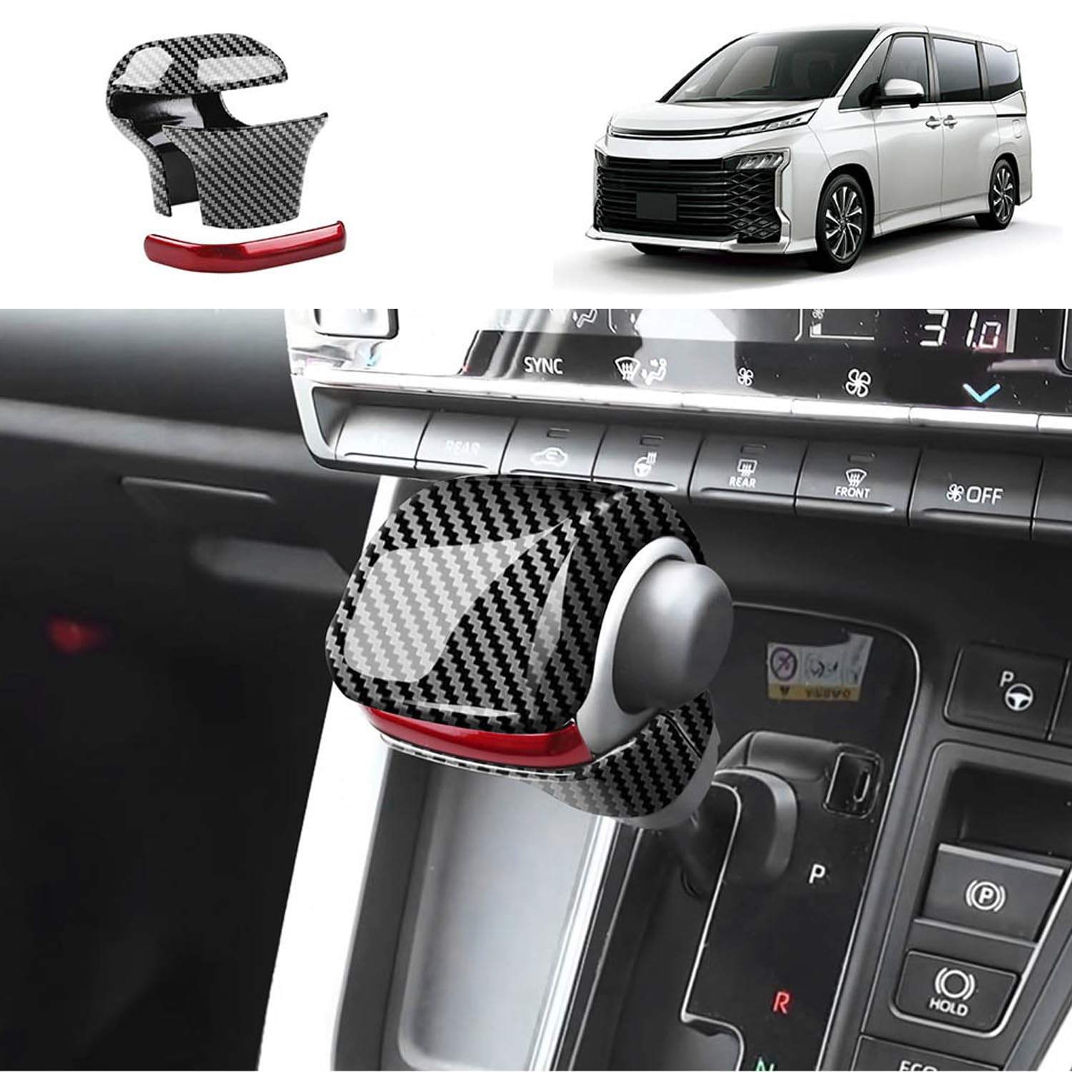 

YOFAMO Shift Knob Panel for Toyota New H90 Shift Knob Lever Interior ABS Set Fiber Voxy/Noah (Voxy/Noah Series), Panel, Vehicle-Specific Design,