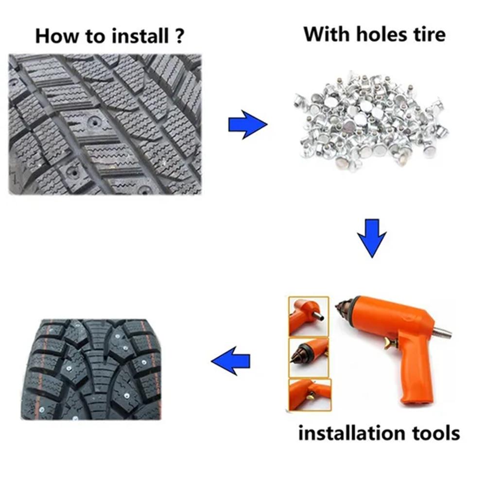 100 Pcs/Set Universal Car Snow Tires Studs For Holes Tire Screw Spikes Wheel Tyres Snow Chains Studs