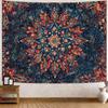 Accnicc Boho Floral Mandala Tapestry for Bedroom Hippie Bohemian Flower Wall Tapestry Aesthetic Small Stained Glass Red