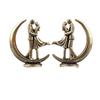 Handcrafted Brass Couple Hugging Statue Nordic Art Figurine Rustic Finish Lover Ornament for Bedroom Nightstand Home Decor