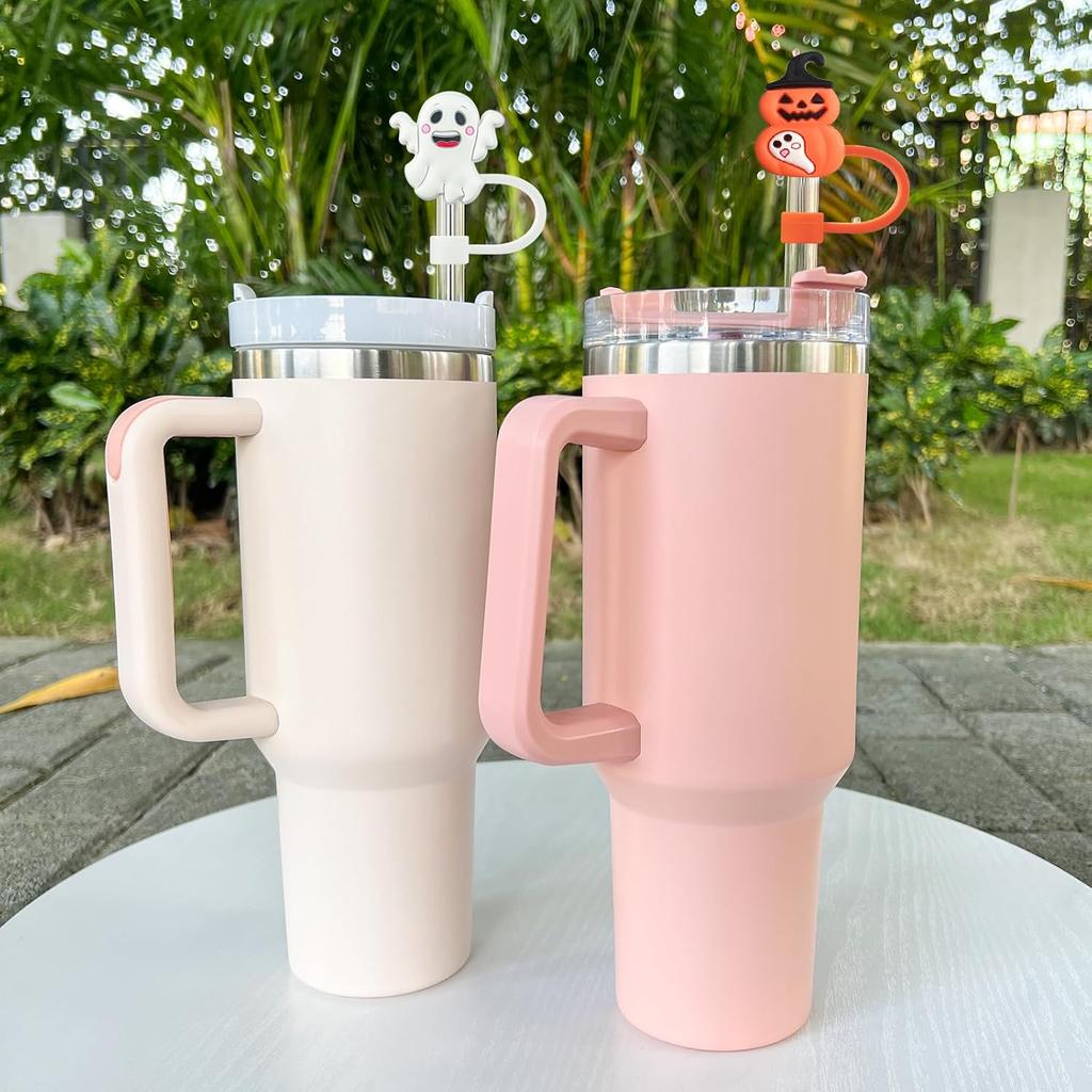 IOKUKI 6 PCS Halloween Straw Toppers for Stanley 30&40 Oz Tumbler, 10mm/04in Straw Covers Cap for All 9-10mm Straws, Dust-Proof Reble Protector