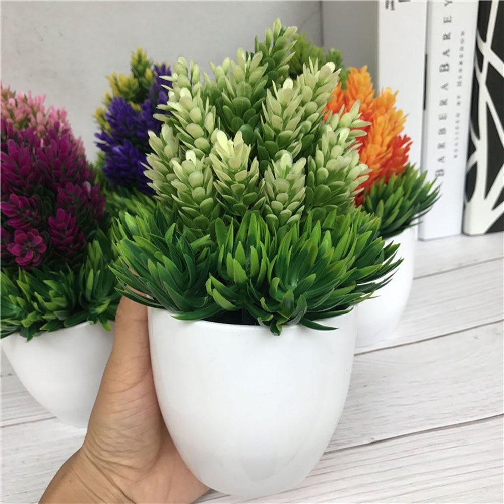 Wedding Desktop Ornament Home Decor Plastic Plant Fake Potted Artificial Flower Simulation Bonsai