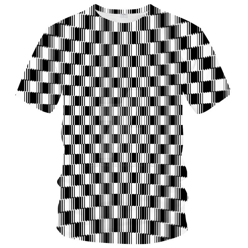 Magische Optische Täuschungs-Grafiken für Männer und Frauen 3D-gedrucktes Lustiges Kinder-T-Shirt Top Beliebte Sommer-Freizeit-Kurzarm-Kleidung