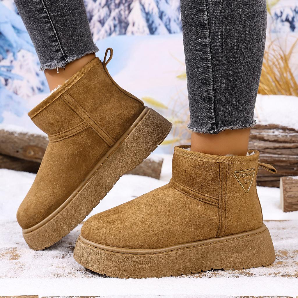 Fashion 2025 New Women Ankle Boots Warm Short Tube Bread Cotton Shoes Women Winter Thick Bottomed Lined Large Size Snow Boots Women