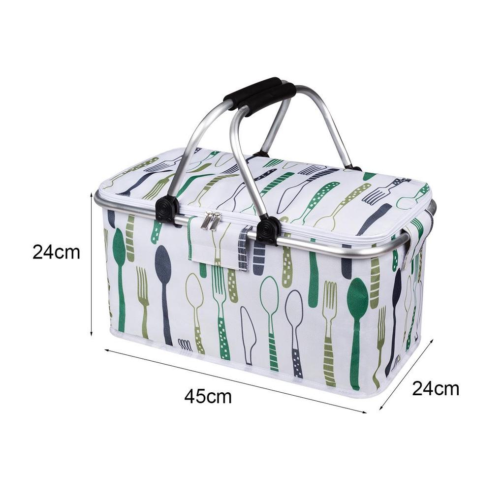Large Capacity Foldable Insulated Shopping Bag - Portable and Cold-Keeping for BBQs and Picnics