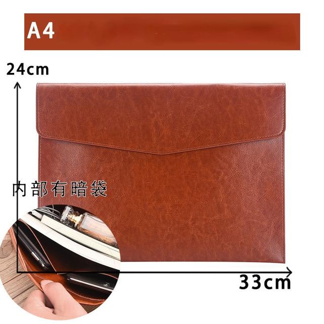 A6 A5 A4 Leather File Folder Data Package Document Bag Fashion Briefcase Data Contract Bill File Bag School Office Supplies