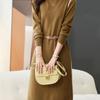 With coat knitted dress women's autumn and winter new temperament elegant semi-turtleneck medium and long base with sweater skirt