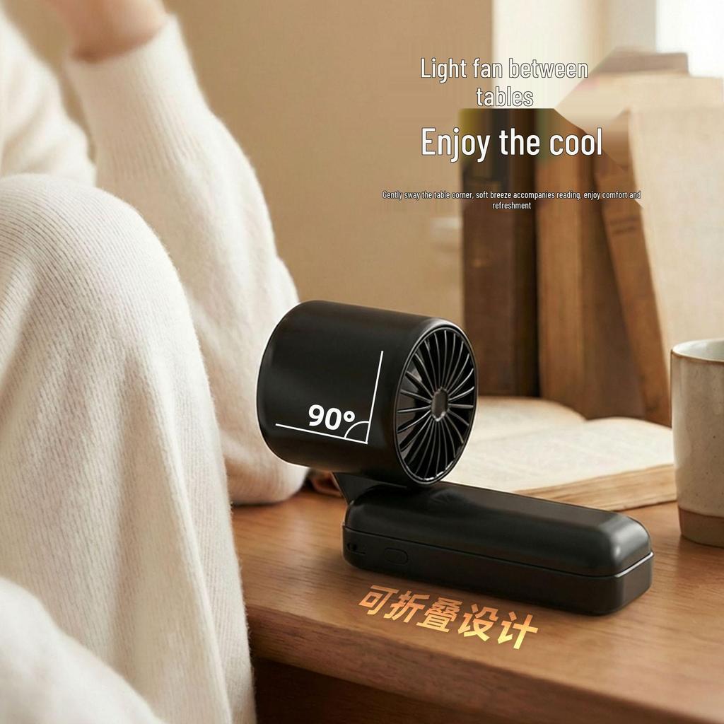 Foldable Handheld Mini Fan with Digital Display for Outdoor Cooling