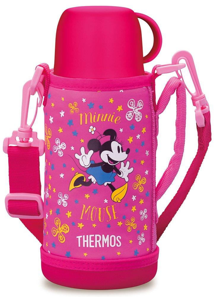 Thermos Vacuum Insulated Disney Minnie Pink PFL 2-Way Bottle, Mouse, 630ml/600ml, Flower, FHO-600WFDS