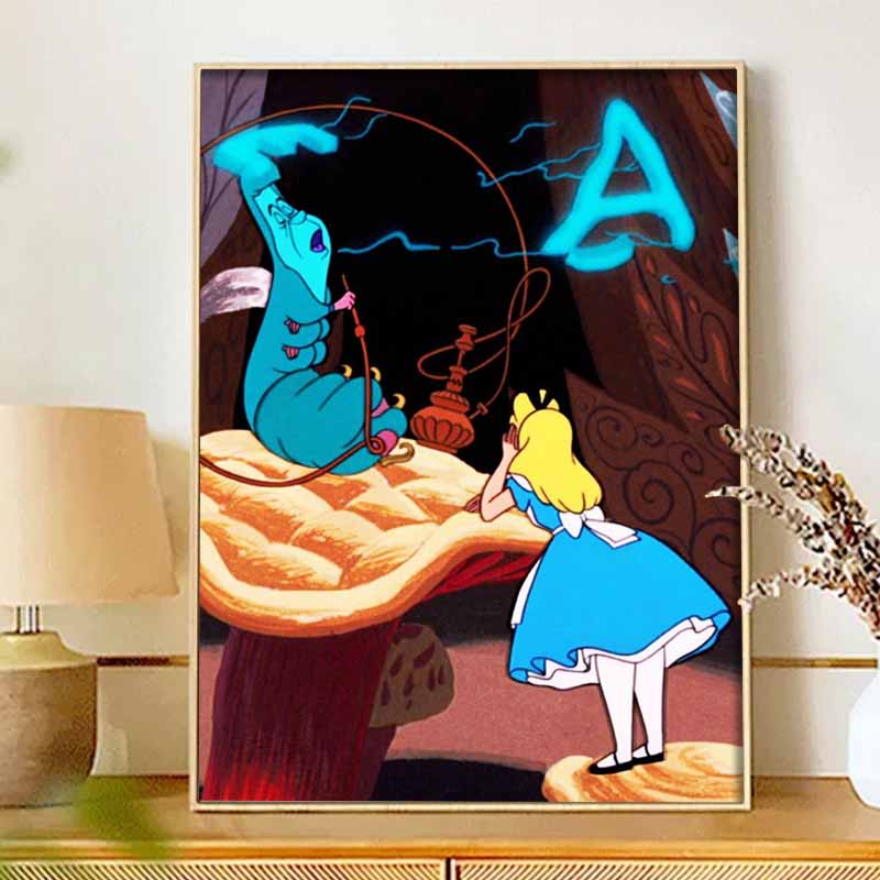 Disney Diamond Painting Full Diamonds 5D Caterpillar Alice Diamond Art Home Decoration Creative Handicrafts