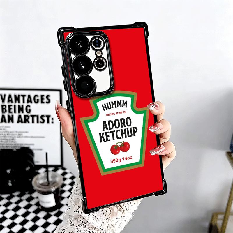 Lamb Heinz Tomato Ketchup Soft Phone Case For Samsung Galaxy S26 Ultra S25 Edge S24 FE S23 Plus S22 S21 + S20 Plating Anti-Fall