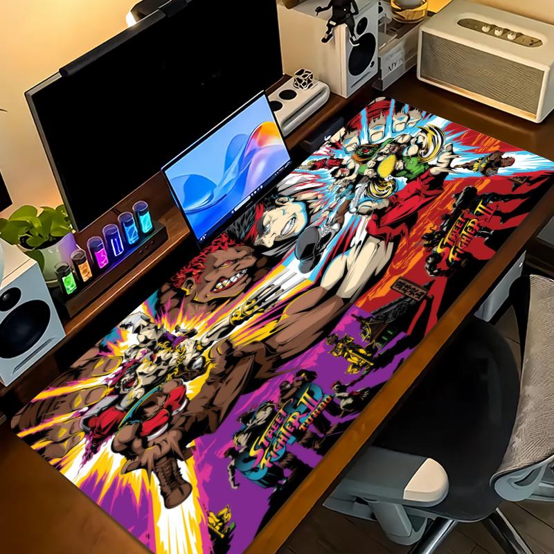 Game Street-Fighter Color Mouse Pad Large Gaming Table Cushion Non-slip Laptop Tablet Big Mousepad XXL Mat Mini PC Playmat With Lock edge