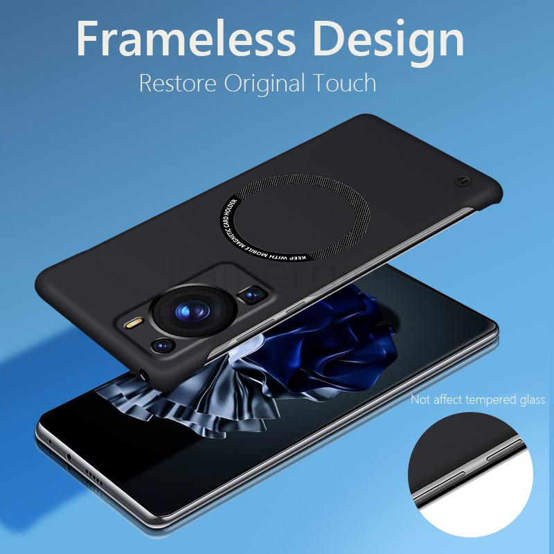 Frameless Magnetic For Magsafe Slim Case For Huawei P60 Pro P60Pro 5G Wireless Charging Hard Back Cover